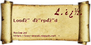 Losó Árpád névjegykártya